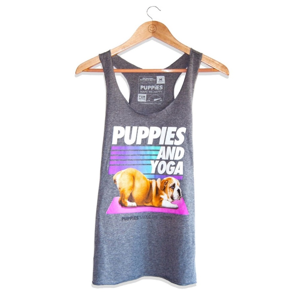 Puppies Make Me Happy Puppies and Yoga Tank
